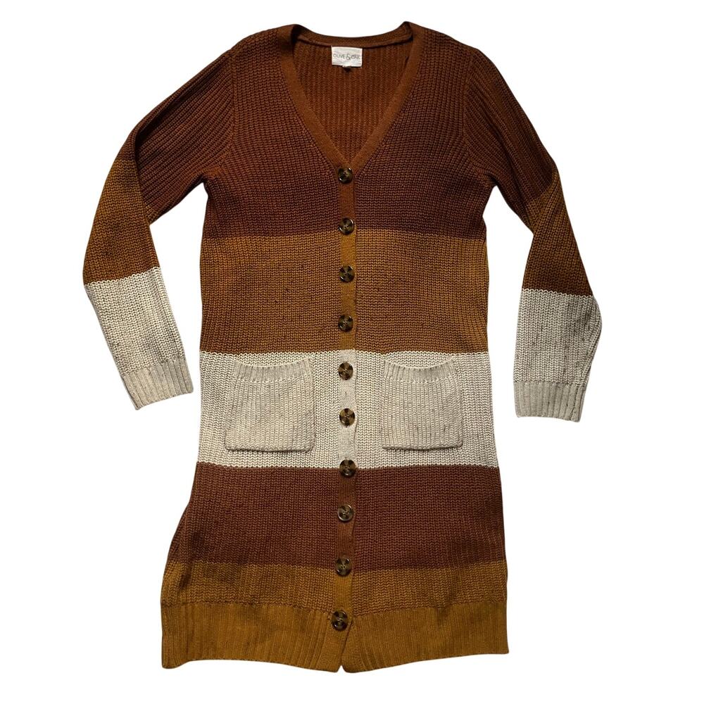 Oak and Olive XL Autumn Cardigan Sweater Dress Rust Boho Long Duster